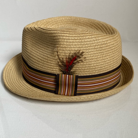 Ridley Toyo Straw Trilby Fedora Hat by Jaxon Hats in Size Medium - Picture 7 of 12